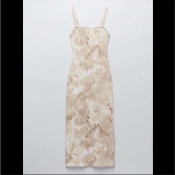 ZARA Tie-Dyed Ribbed MIDI Dress — Small - Picture 2 of 8